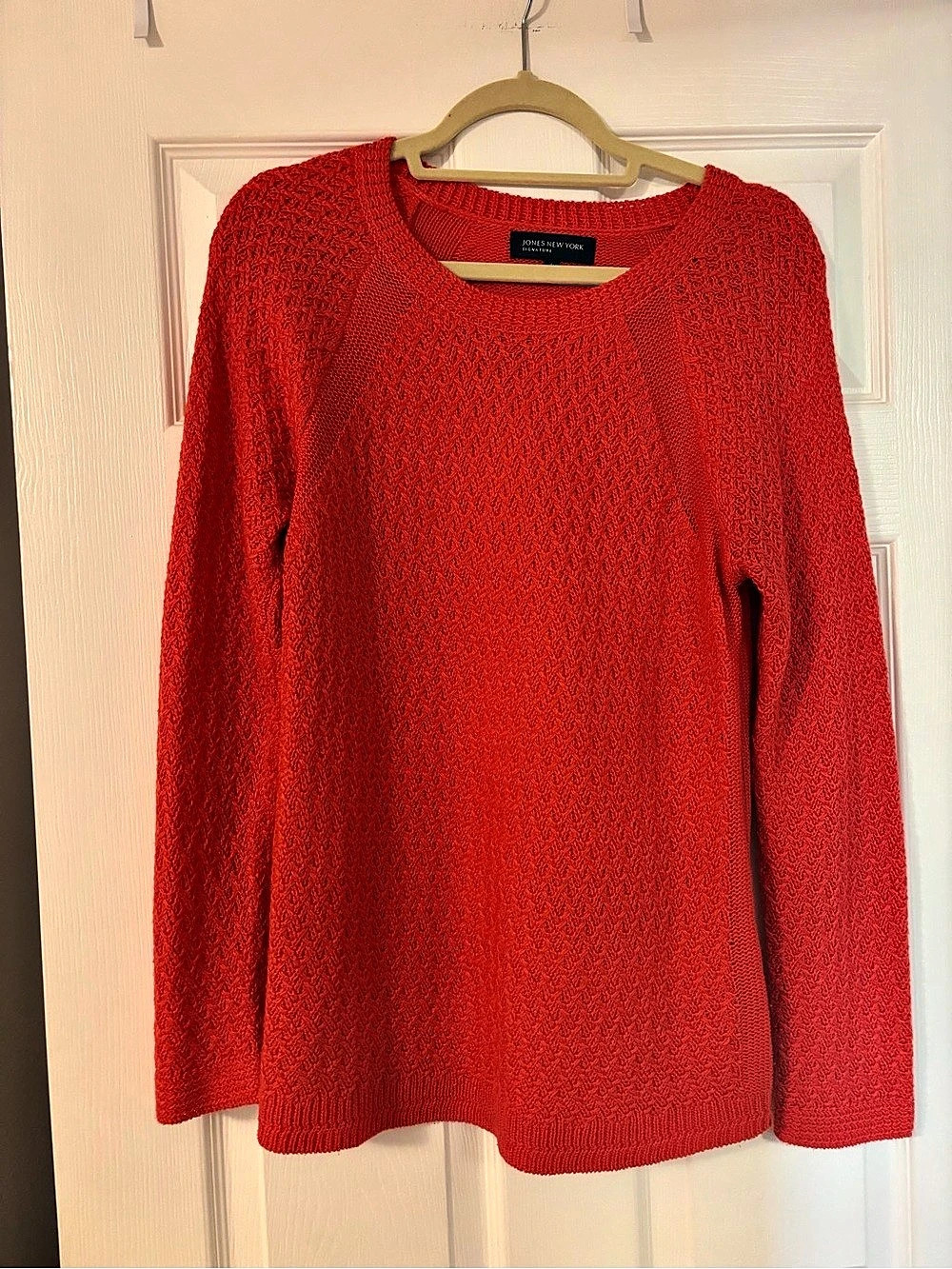 Jones New York Red Knit Sweater Size Medium Like New